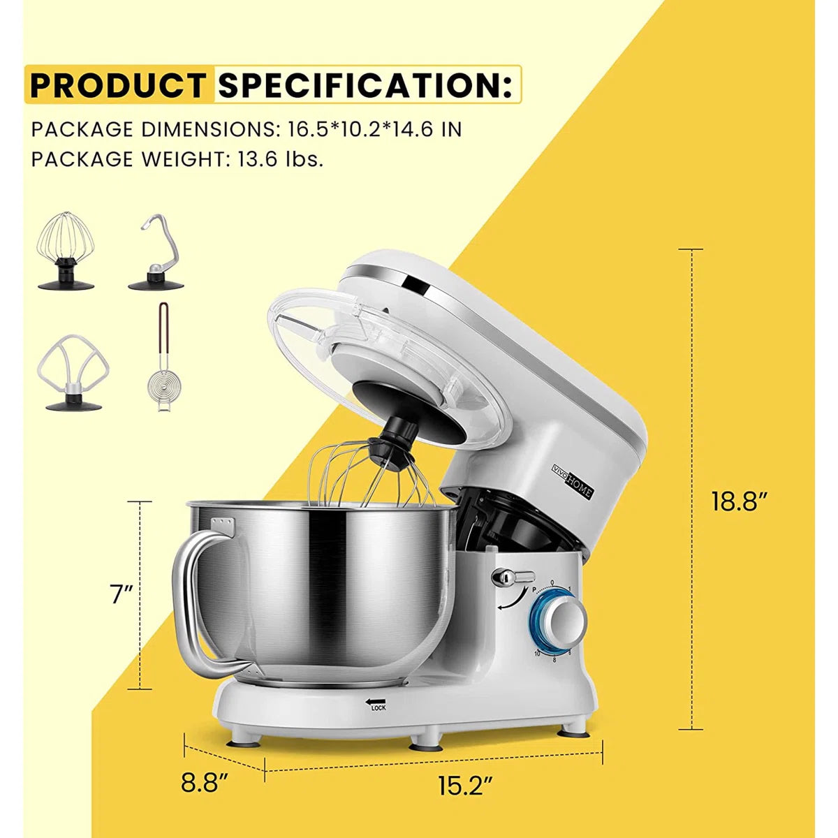 10 Speed 6 Quart Tilt-Head Stand Mixer