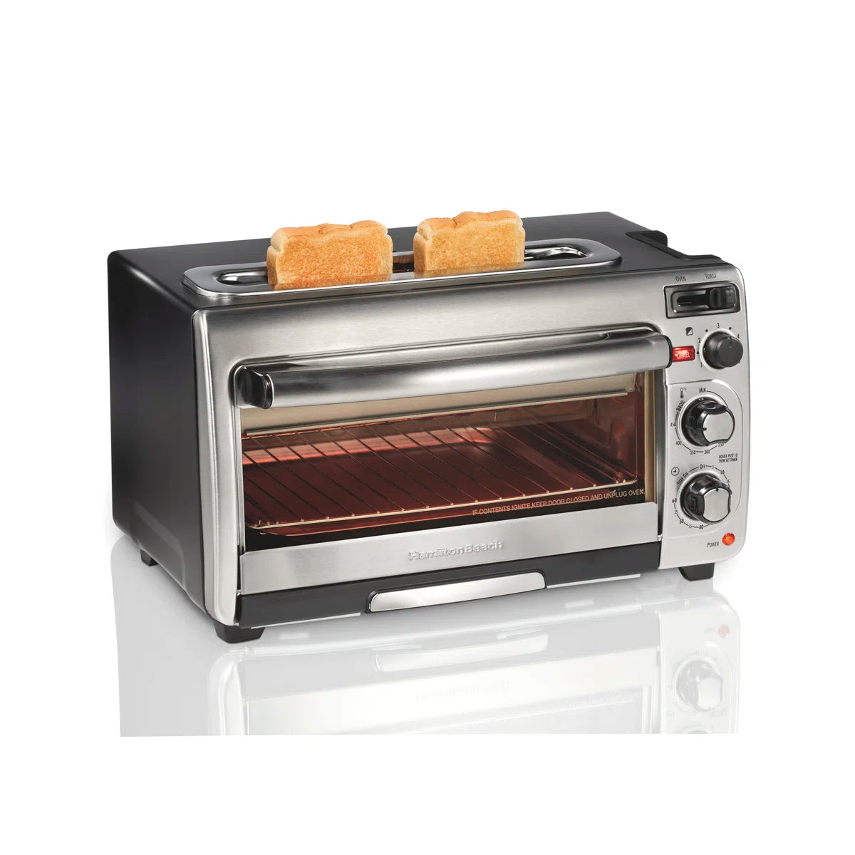 Hamilton Beach® 2-in-1 Countertop Toaster Oven and Long Slot 2-Slice Toaster with 60 Minute Timer