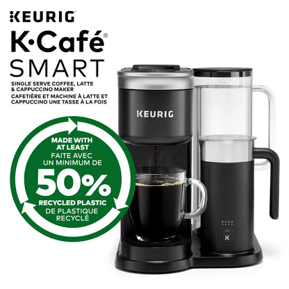 Keurig K-Café SMART With Connected Capabilities, with Milk Frother for Speciality Beverages, Black