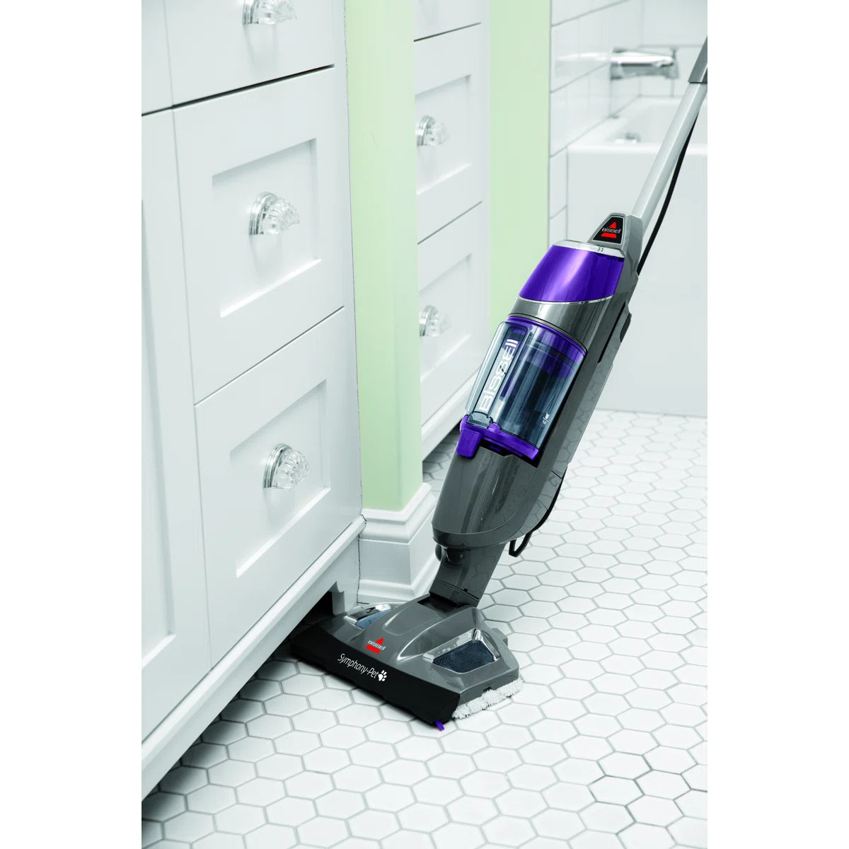 BISSEL Symphony Pet Steam Mop and Steam Vacuum Cleaner for Hardwood and Tile Floors, with Microfiber Mop Pads