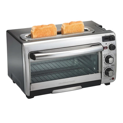 Hamilton Beach® 2-in-1 Countertop Toaster Oven and Long Slot 2-Slice Toaster with 60 Minute Timer