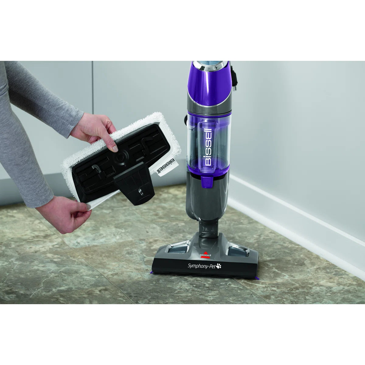 BISSEL Symphony Pet Steam Mop and Steam Vacuum Cleaner for Hardwood and Tile Floors, with Microfiber Mop Pads