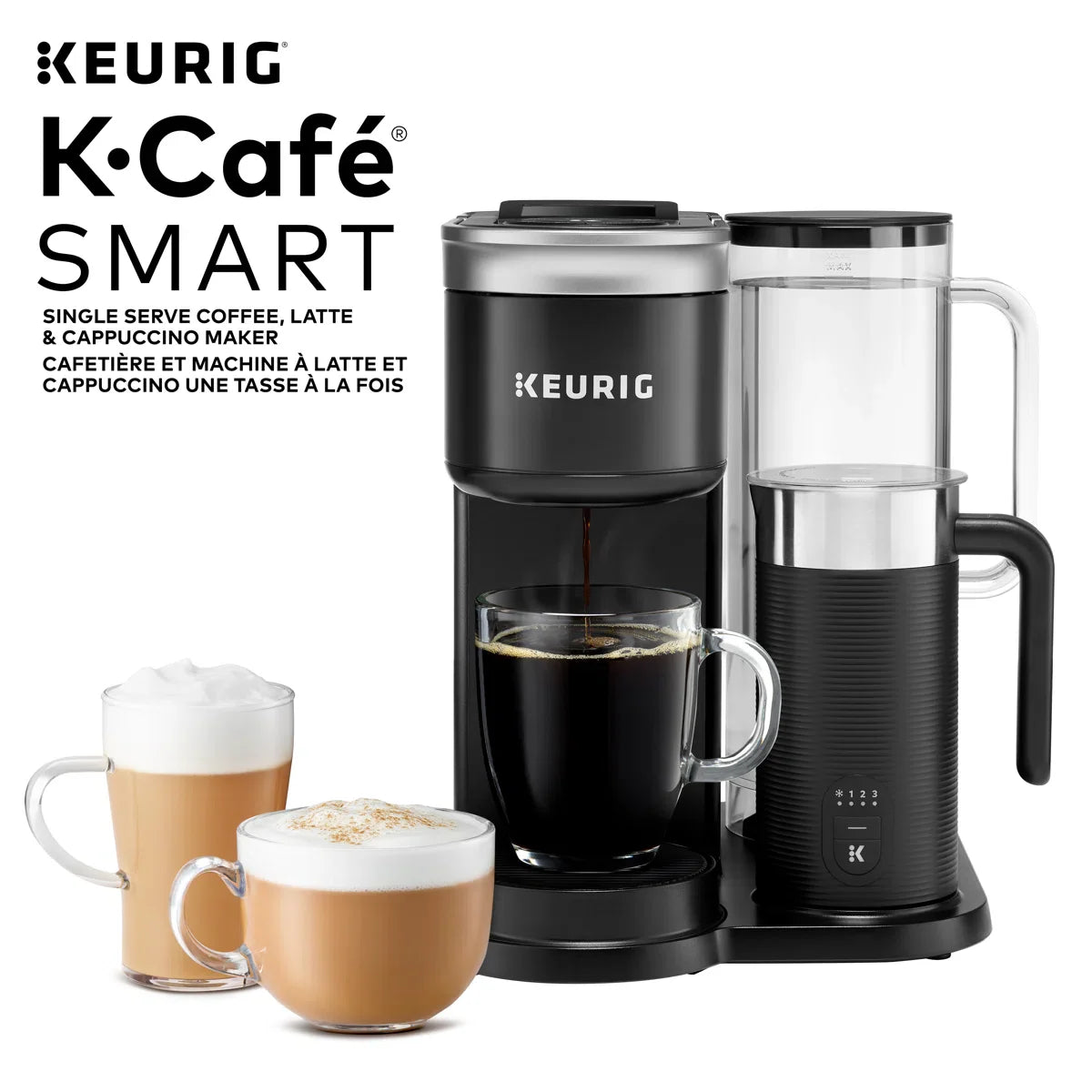 Keurig K-Café SMART With Connected Capabilities, with Milk Frother for Speciality Beverages, Black