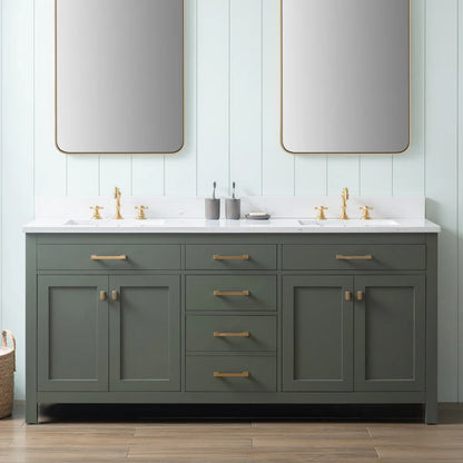 Ajhane 72" Double Bathroom Vanity Set