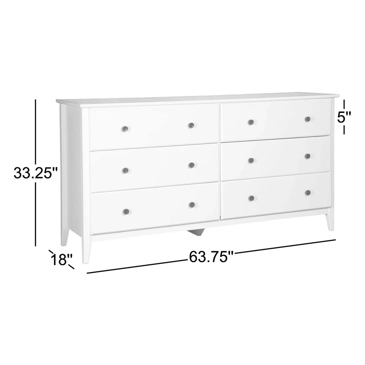 Greenport Solid Wood 63.75'' W 6 - Drawer Dresser
