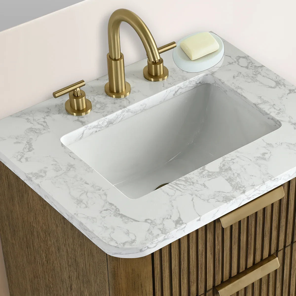 Liljan 24'' Wall-Mounted Single Bathroom Vanity with Engineered Stone Top