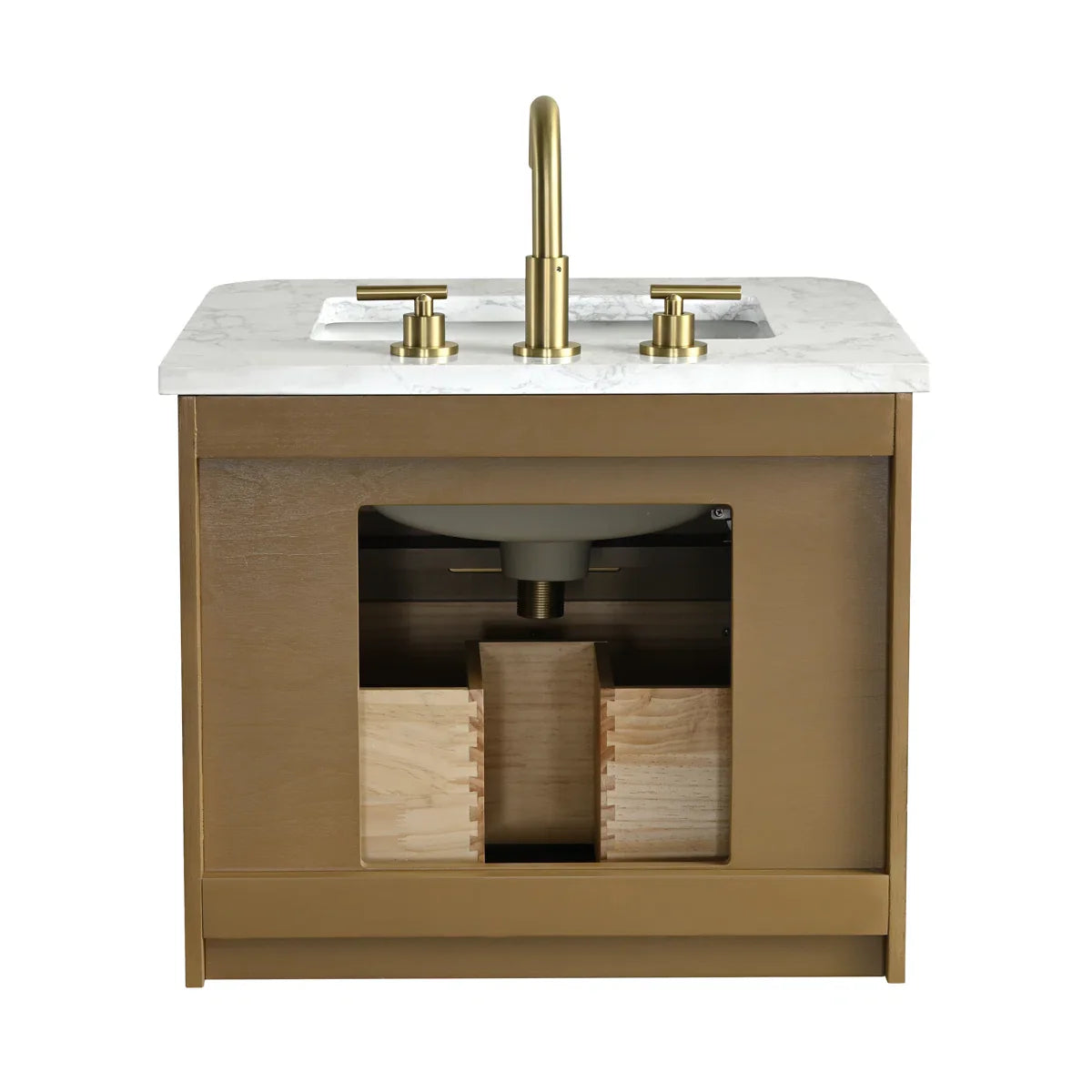 Liljan 24'' Wall-Mounted Single Bathroom Vanity with Engineered Stone Top