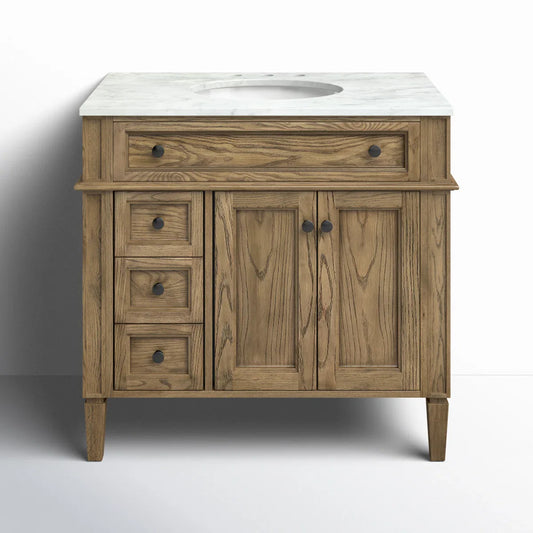 Rivers 36'' Single Bathroom Vanity with Marble Top