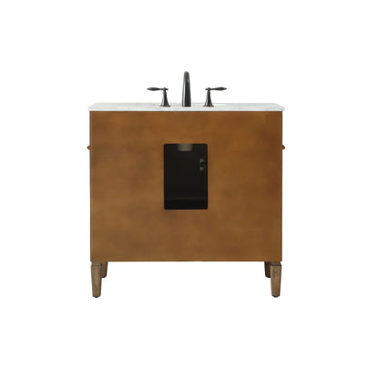 Rivers 36'' Single Bathroom Vanity with Marble Top